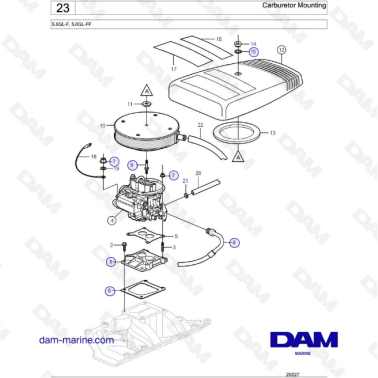 Volvo Penta 5.0L GL - Carburetor Mounting