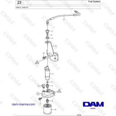 Volvo Penta 5.0L GL - Fuel system