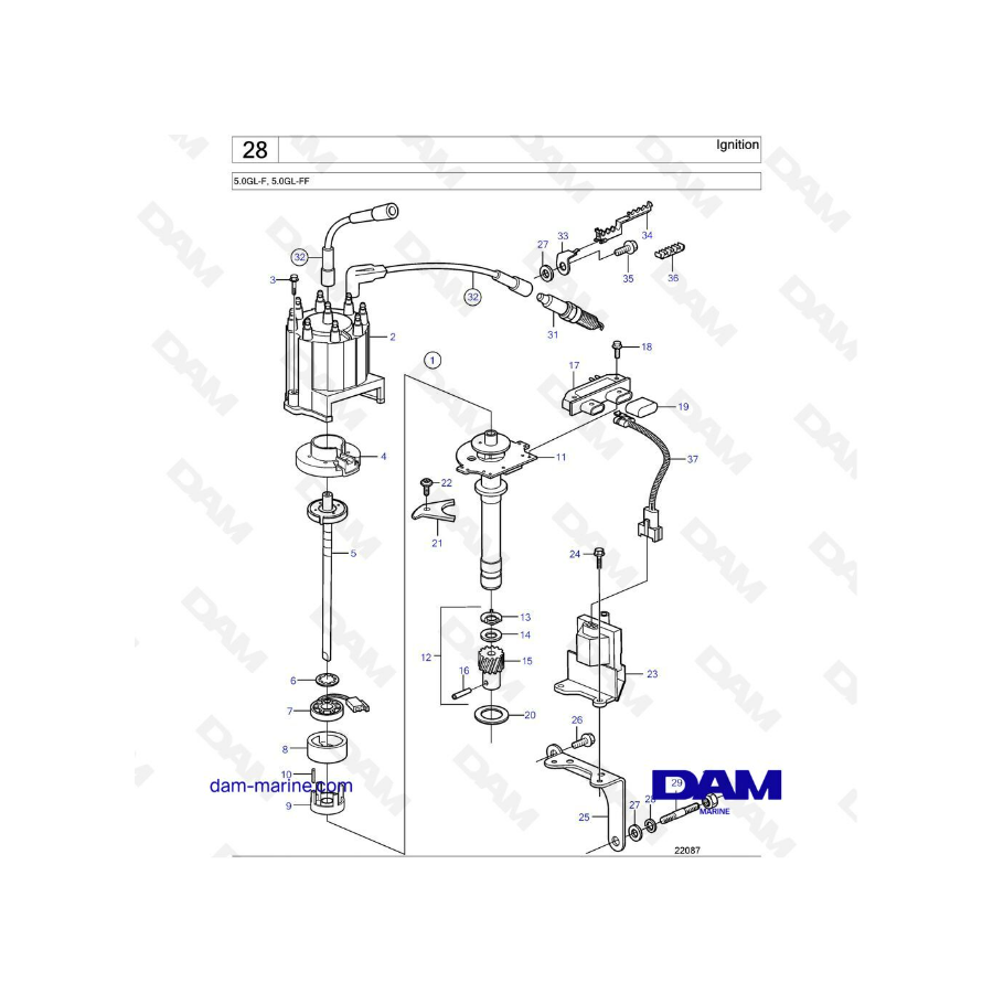 Volvo Penta 5.0L GL - Ignition