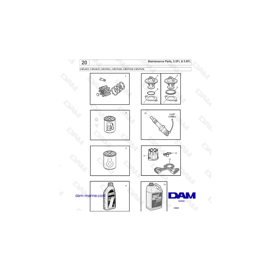 VOLVO PENTA 5.8 L FI - Maintenance Parts, 5.0FL & 5.8FL