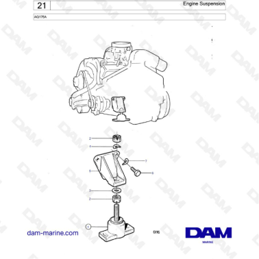 Volvo Penta AQ175 - Engine suspension