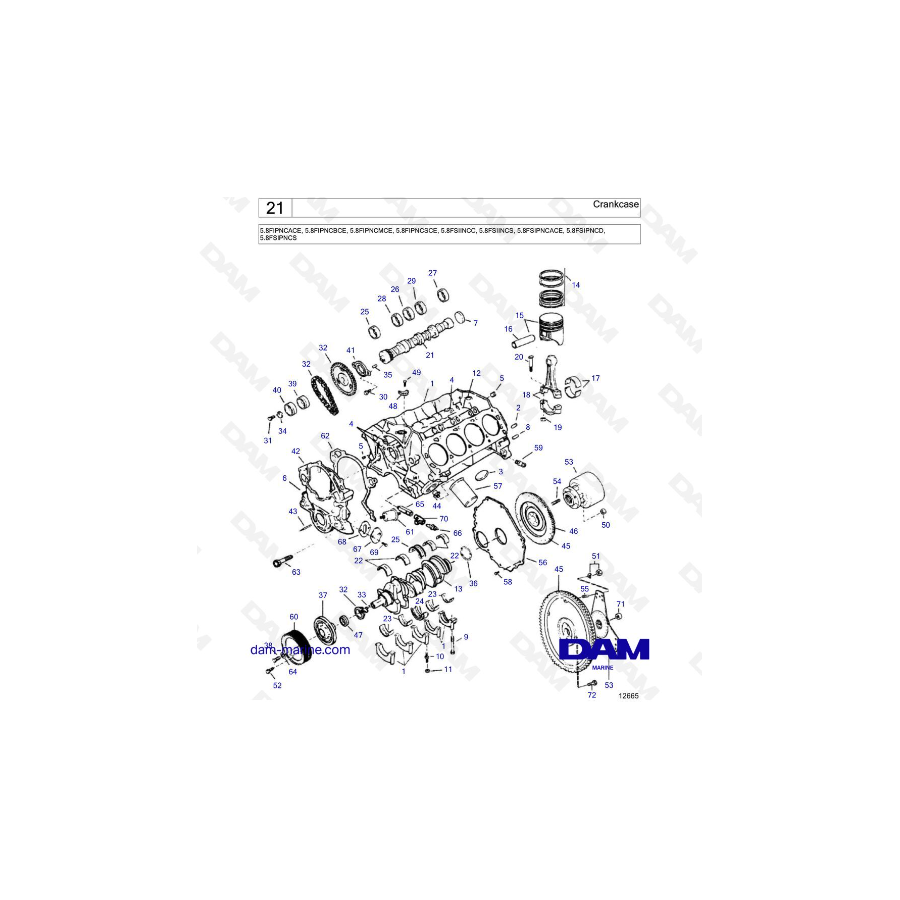 VOLVO PENTA 5.8 L FI - Crankcase