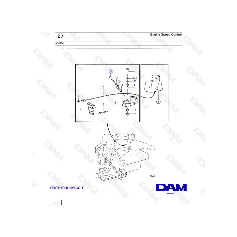 Volvo Penta AQ175 - Engine speed control
