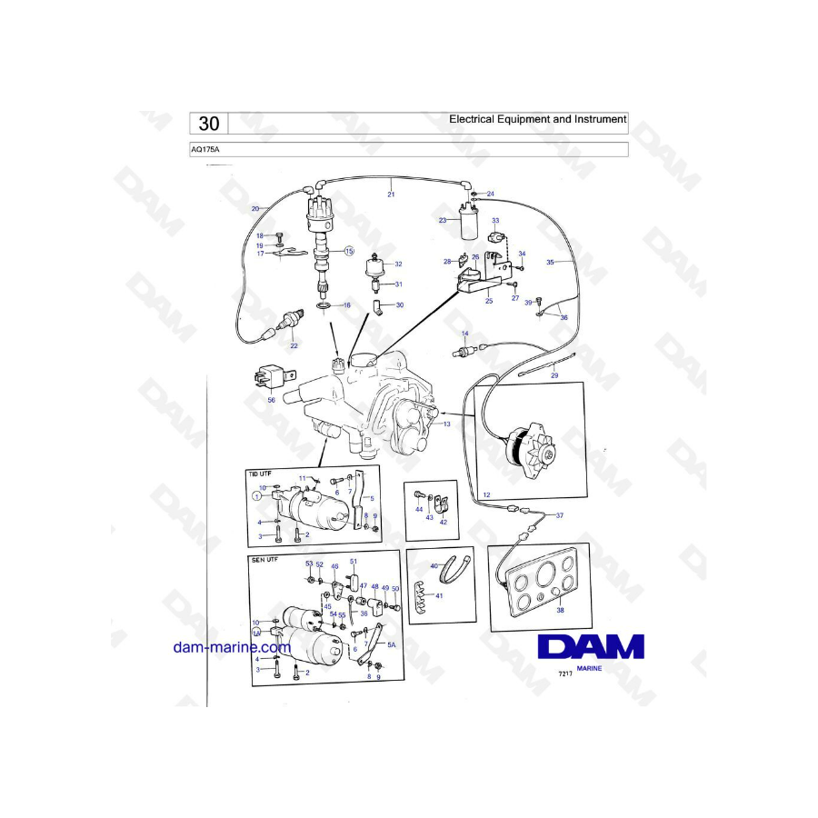Volvo Penta AQ175 - Equipos eléctricos e instrumentos