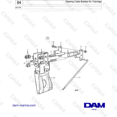 Volvo Penta AQ175 - Steering cable bracket kit, flybridge