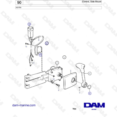 Volvo Penta AQ175 - Control side mount