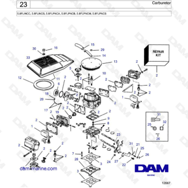 Volvo Penta 5.8L FI - Carburetor