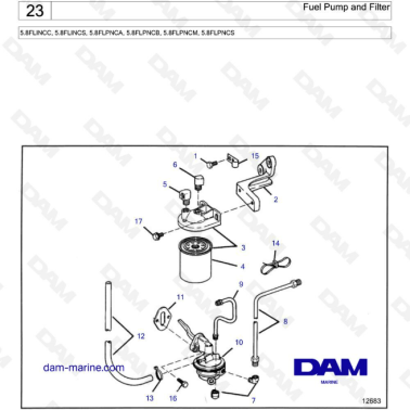 Volvo Penta 5.8L FI - Fuel pump & filter