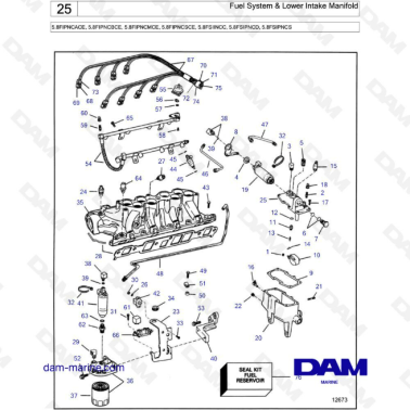 Volvo Penta 5.8L FI - Fuel system & lower intake manifold