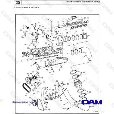 Volvo Penta 5.8L FI - Intake manifold, exhaust & cooling