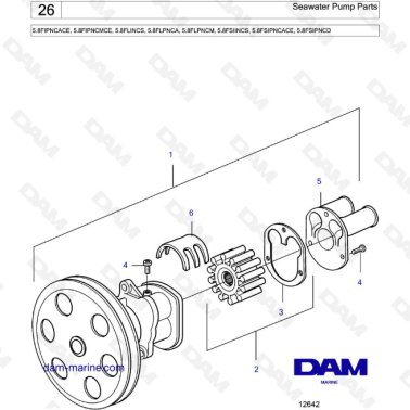 Volvo Penta 5.8L FI - Seawater pump parts