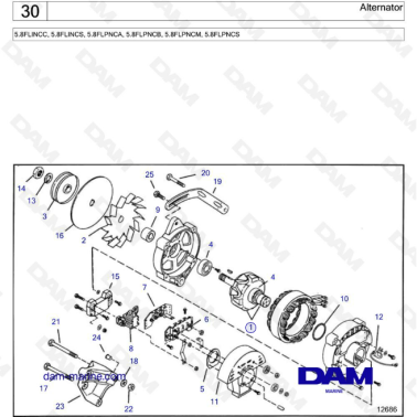 Volvo Penta 5.8L FI - Alternator