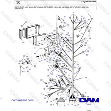 Volvo Penta 5.8L FI - Engine harness