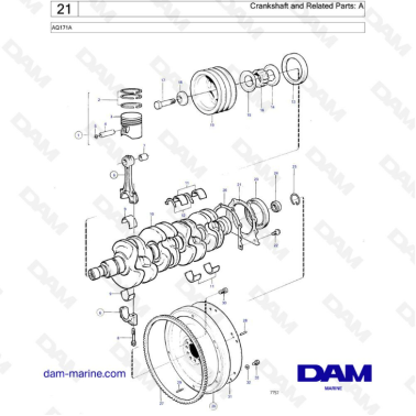 Volvo Penta AQ171A - Crankshaft & related parts