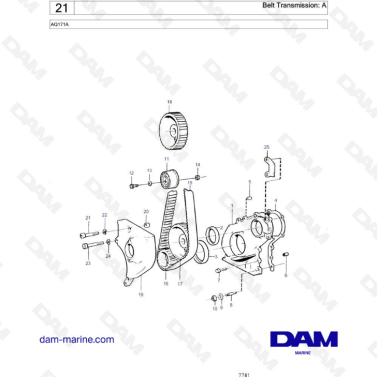 Volvo Penta AQ171A - Belt transmission