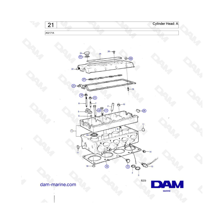 Volvo Penta AQ171A - Cylinder head 