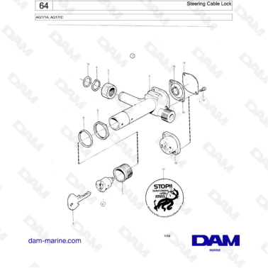 Volvo Penta AQ171 - Steering cable lock