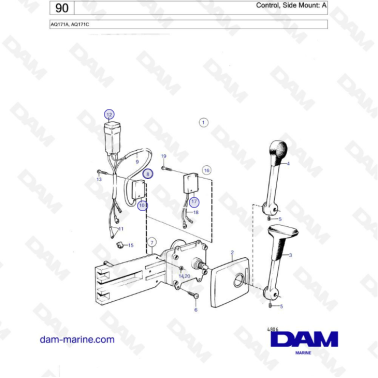 Volvo Penta AQ171 - Control, side mount