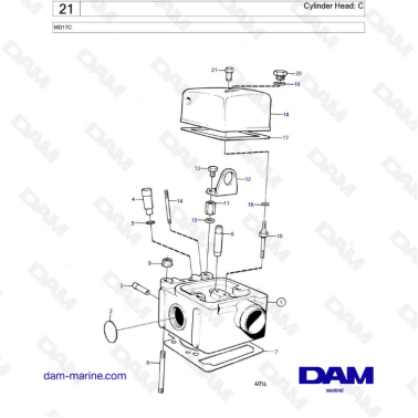 Volvo Penta MD17 - Cylinder head