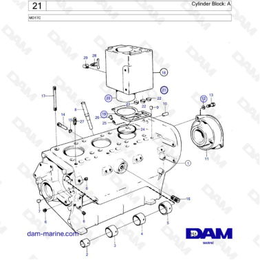 Volvo Penta MD17 - Cylinder block