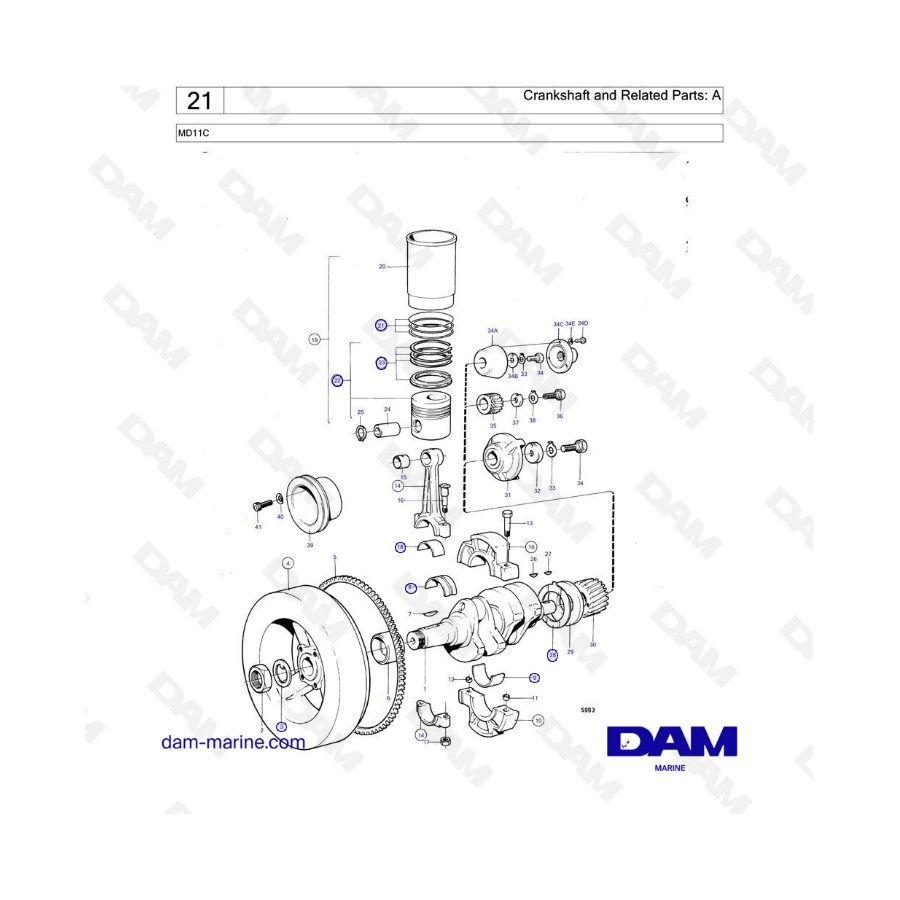Volvo Penta MD11 - Crankshaft & related parts