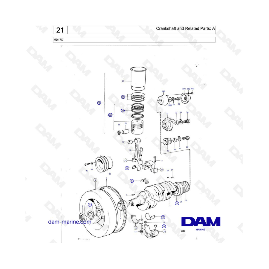 Volvo Penta MD17 - Crankshaft & related parts