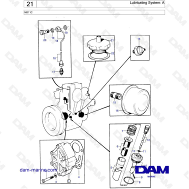 Volvo Penta MD11 - Lubricating system