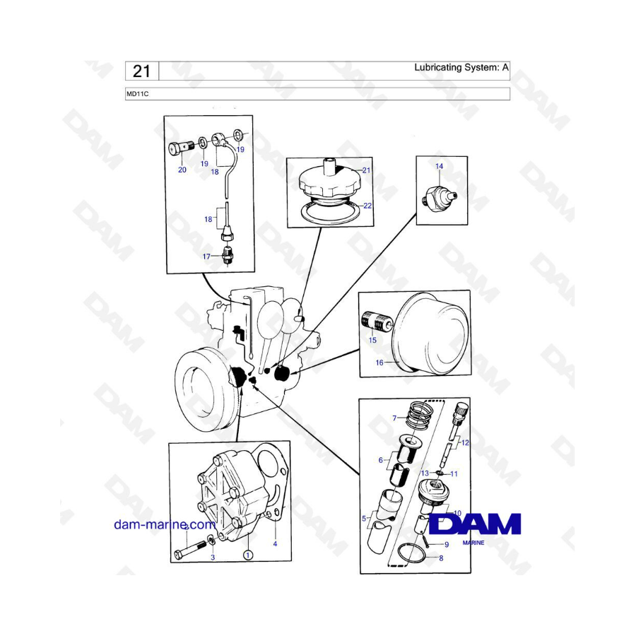 Volvo Penta MD11 - Lubricating system