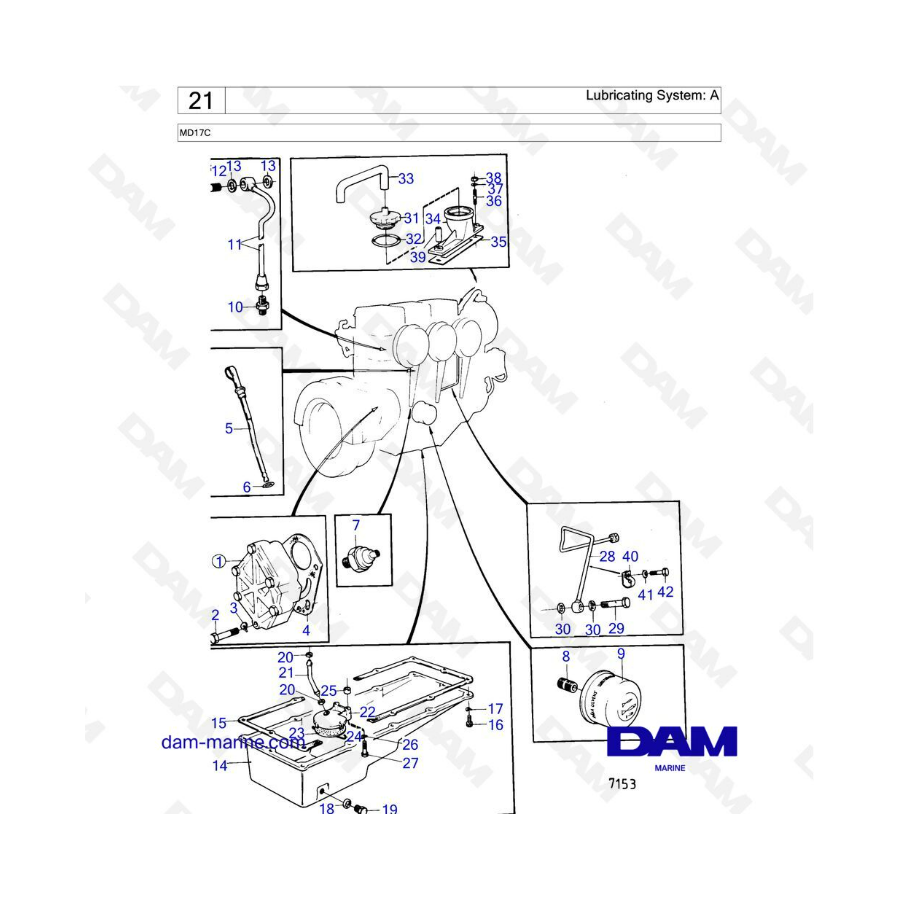Volvo Penta MD17 - Lubricating system 