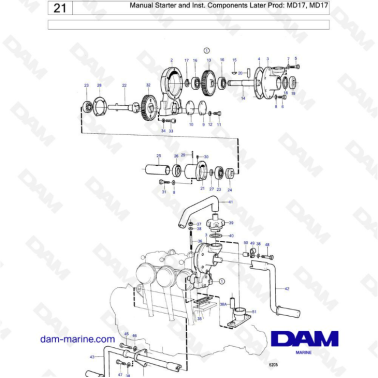 Volvo Penta MD17 - Manual starter & inst components later prod