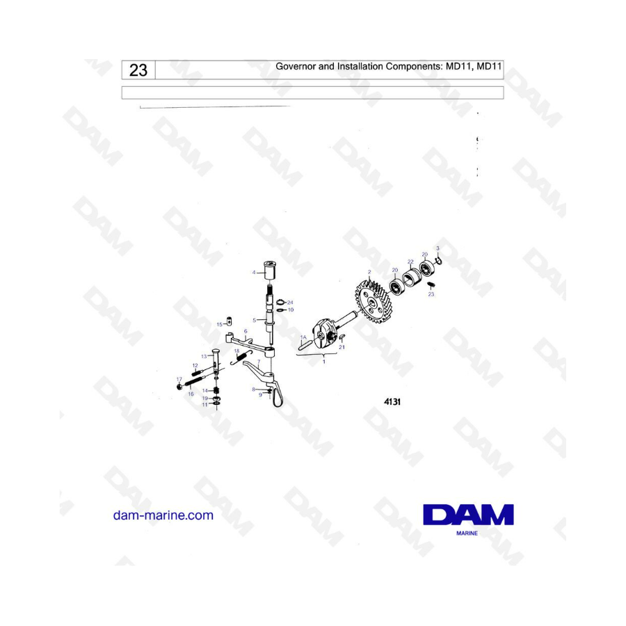Volvo Penta MD11 - Governor & installation components
