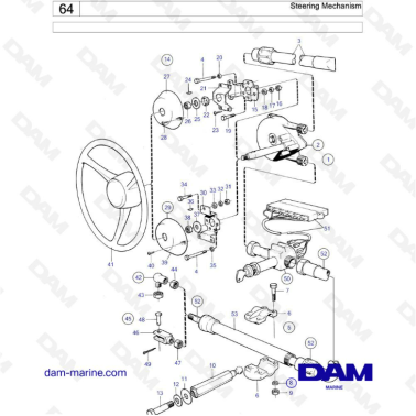 Volvo Penta MD11 / MD17 - Steering mechanism