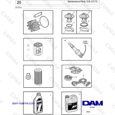 Volvo Penta V8-270 - Maintenance parts