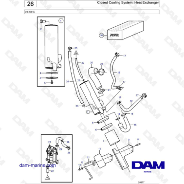 Volvo Penta V8-270 - Closed cooling system : heat exchanger