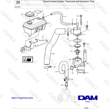 Volvo Penta V8-270 - Closed cooling system : thermostat & expansion tank