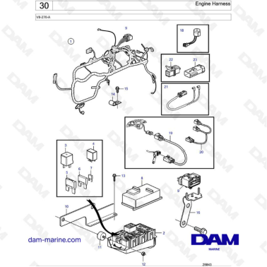 Volvo Penta V8-270 - Engine harness