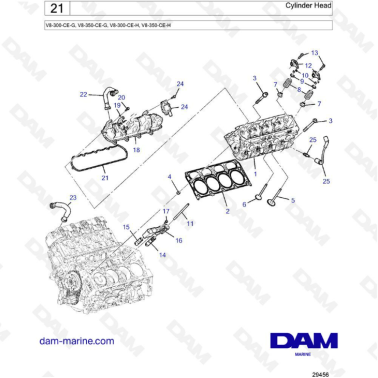 Volvo Penta V8-300 - Cylinder head