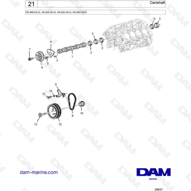 Volvo Penta V8-300 - Árbol...
