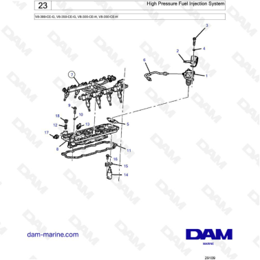 Volvo Penta V8-300 - High pressure fuel injection system