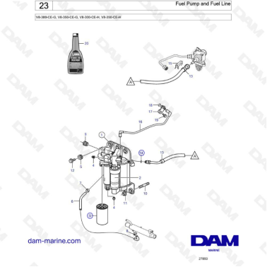 Volvo Penta V8-300 - Fuel pump & fuel line