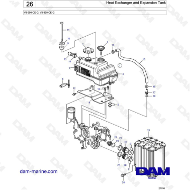 Volvo Penta V8-300 - Heat exchanger & expansion tank