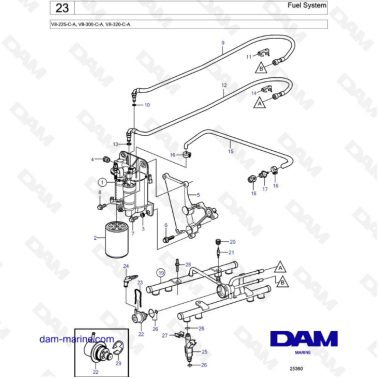 Volvo Penta V8-225 - Fuel system