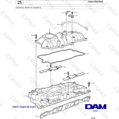 Volvo Penta V8-225 - Intake manifold