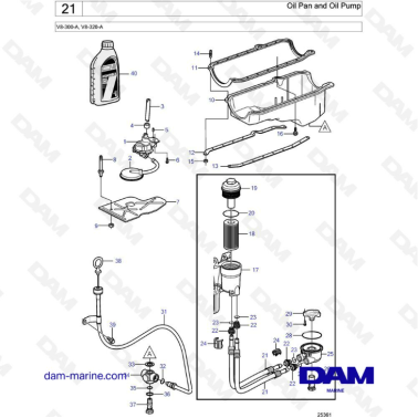 Volvo Penta V8-320 - Oil pan & Oil pump
