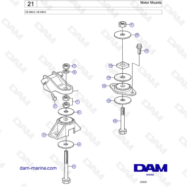 Volvo Penta V8-320 - Motor mounts