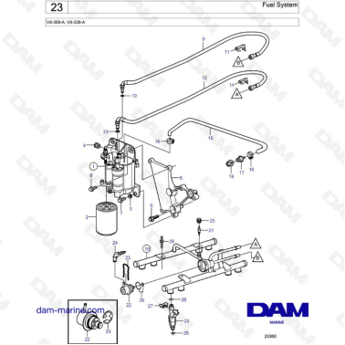 Volvo Penta V8-320 - Fuel system