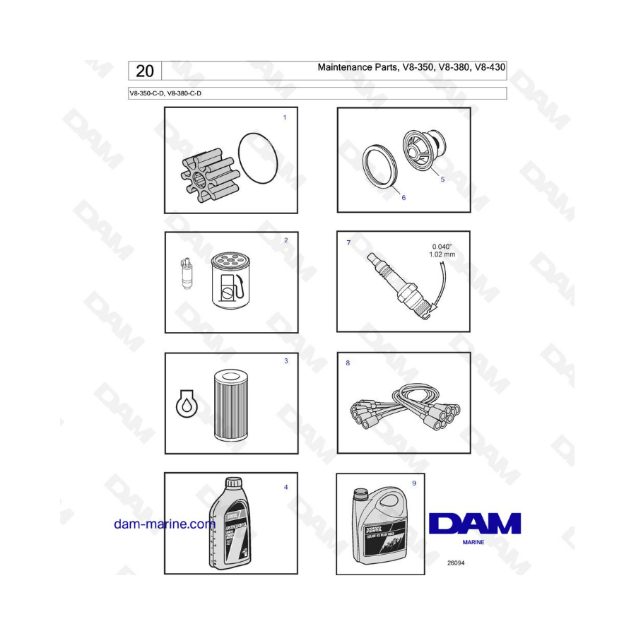 Volvo Penta V8-350 - Maintenance parts
