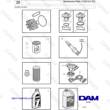 Volvo Penta V6-200 - Maintenance parts