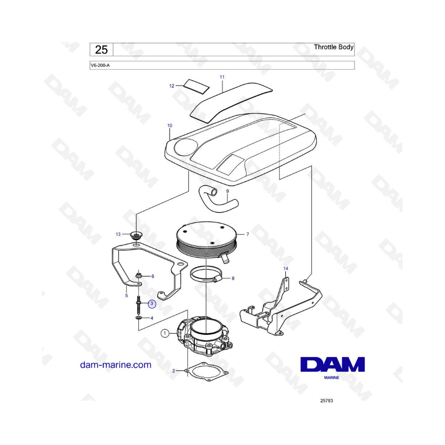 Volvo Penta V6-200 - Throttle body
