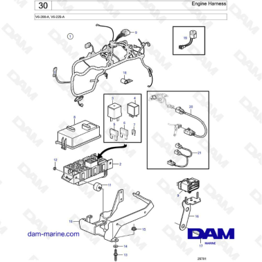 Volvo Penta V6-200 - Engine harness